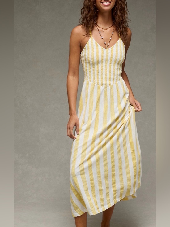 American Eagle Outfitters Dresses & Skirts - American Eagle Outfitters Yellow & White Striped Maxi Dress